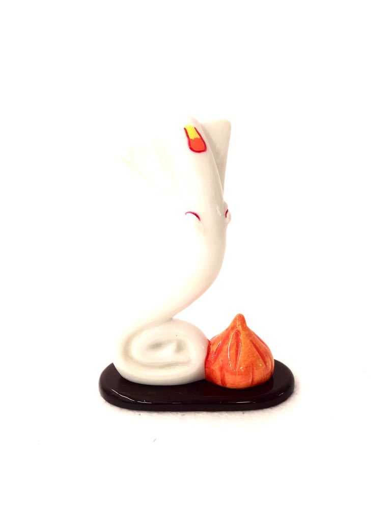 Ganesha With Modak In Sleek 3 Styles White Resin From Tamrapatra - Tamrapatra