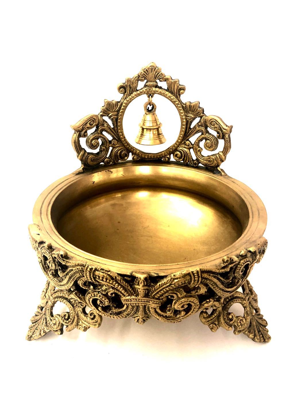 Designer Brass Urli Solid Built With Melodious Ringing Bell Tamrapatra - Tamrapatra