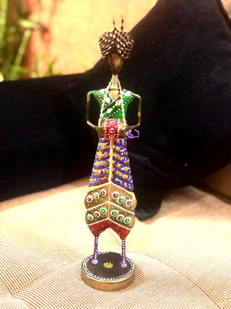 Musician Metal Antiquity Painted Vibrant Colors Export Quality Tamrapatra - Tamrapatra