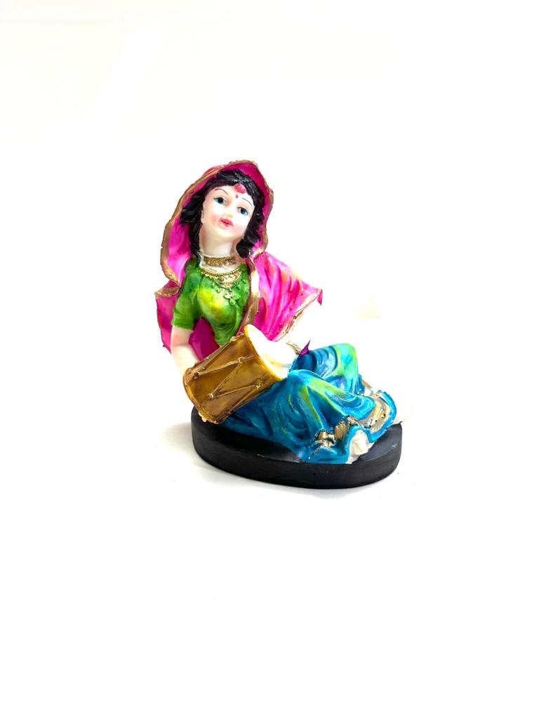 Indian Rural Rajasthani Musician Playing Various Cultural Figurines By Tamrapatra