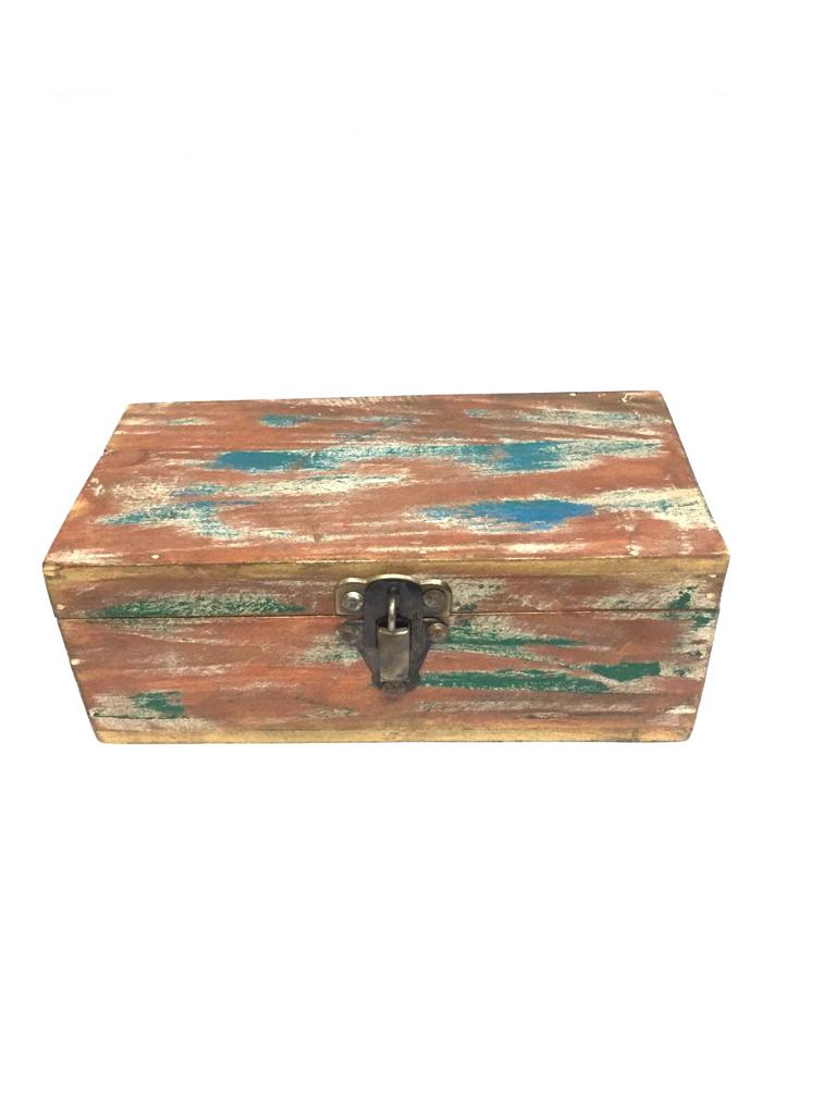 Rustic Finish Exclusive Unisex Storage Box For Grooming Accessories Tamrapatra