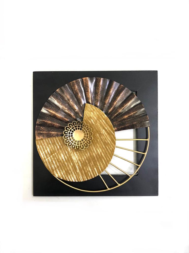 Modern Dash Wall Art Fusion Of Metal & Wooden Frame Handcrafted Tamrpatra