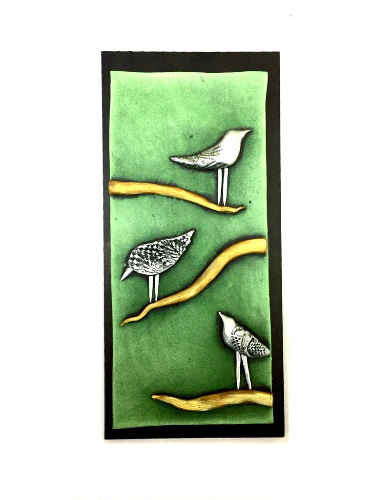 Bird Theme Wall Décor Set Of 5 Green Shade Exclusive Range Tamrapatra