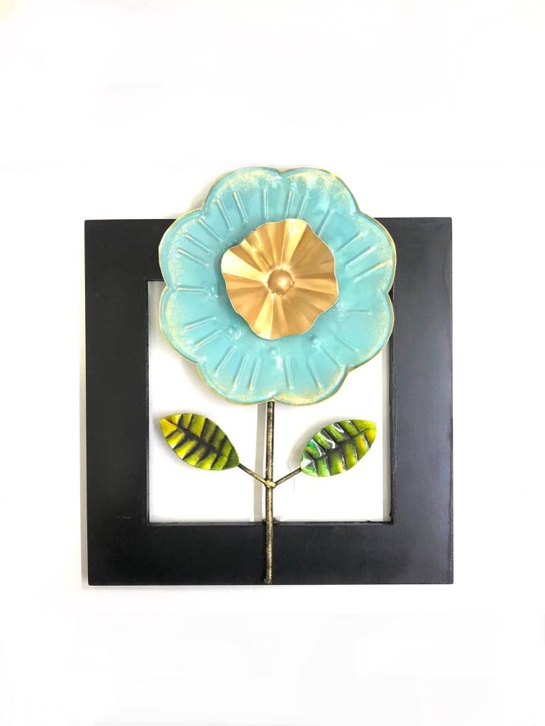 Modern Dash Wall Art Fusion Of Metal & Wooden Frame Handcrafted Tamrpatra