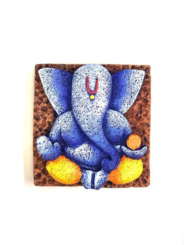 Ganesh Resin Stone Effect Wall Hanging Ideal For Entrance Gifting Tamrapatra