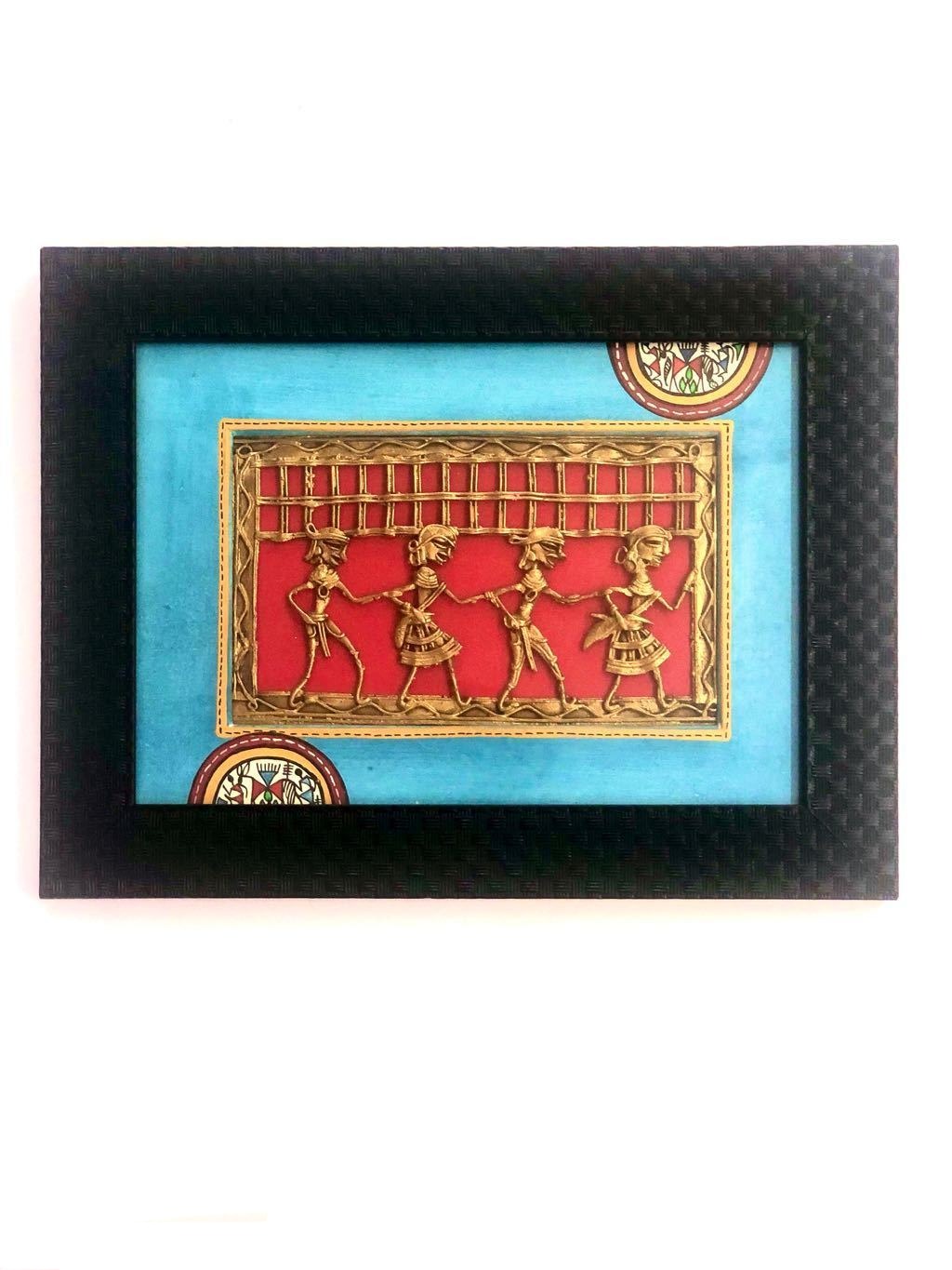 Attractive Bright Multi Color Hand Painted Warli Dhokra Frames By Tamrapatra