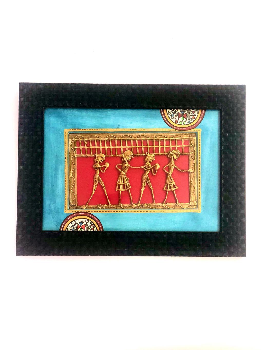Attractive Bright Multi Color Hand Painted Warli Dhokra Frames By Tamrapatra