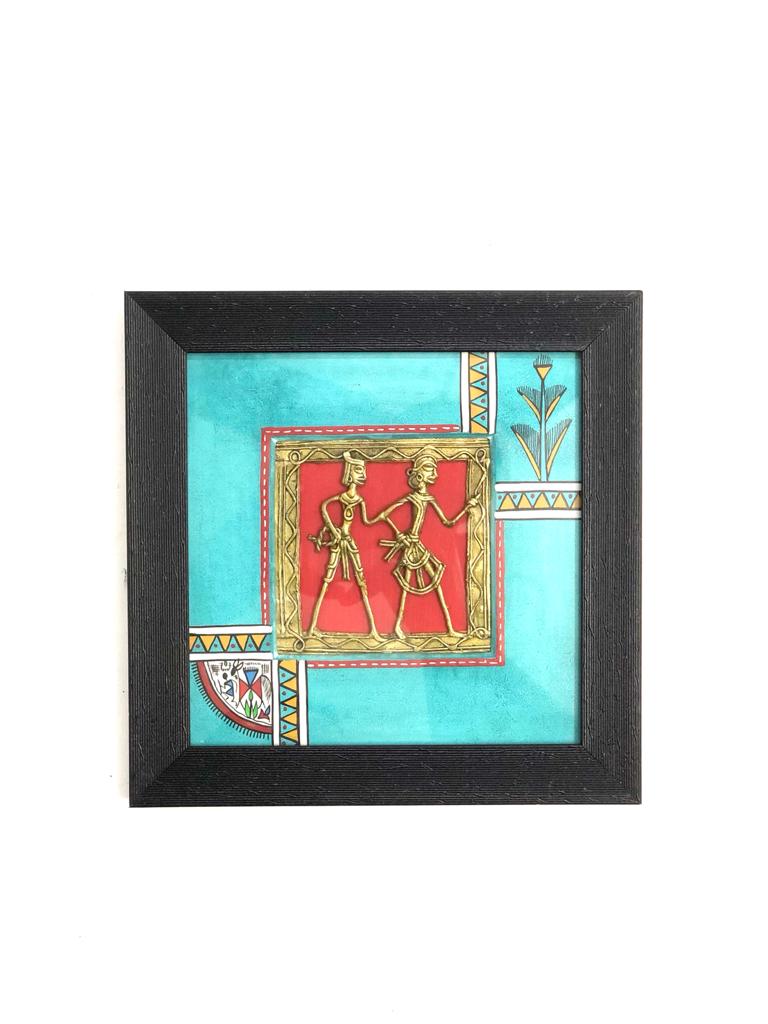 Turquoise Blue Shade With Classic Frame Warli Dhokra Fusion Now At Tamrapatra