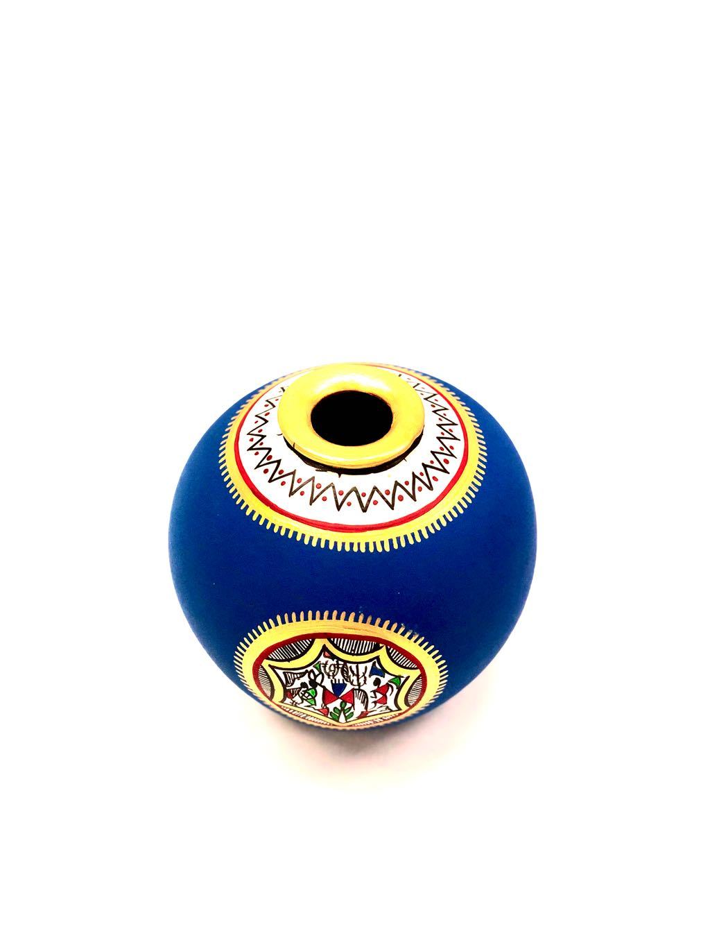 Matki Warli Style Pot Unparalleled Pottery Various Shades Tamrapatra - Tamrapatra