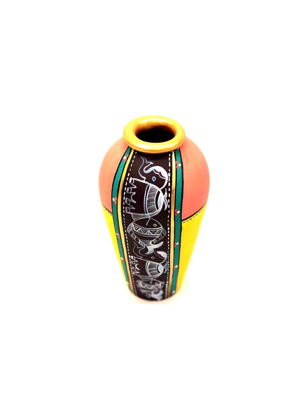 Madhubani Hand Painted Bottle Shape Pots By Skilled Artisans Tamrapatra - Tamrapatra