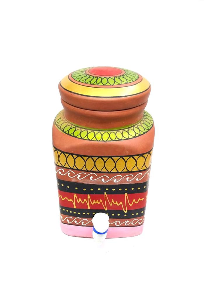 Water Jugs Square Hand Painted Squared Shaped In Various Designs From Tamrapatra