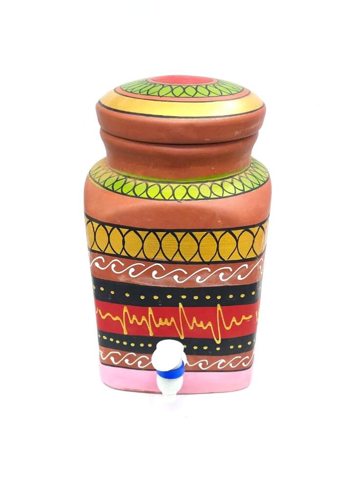 Water Jugs Square Hand Painted Squared Shaped In Various Designs From Tamrapatra