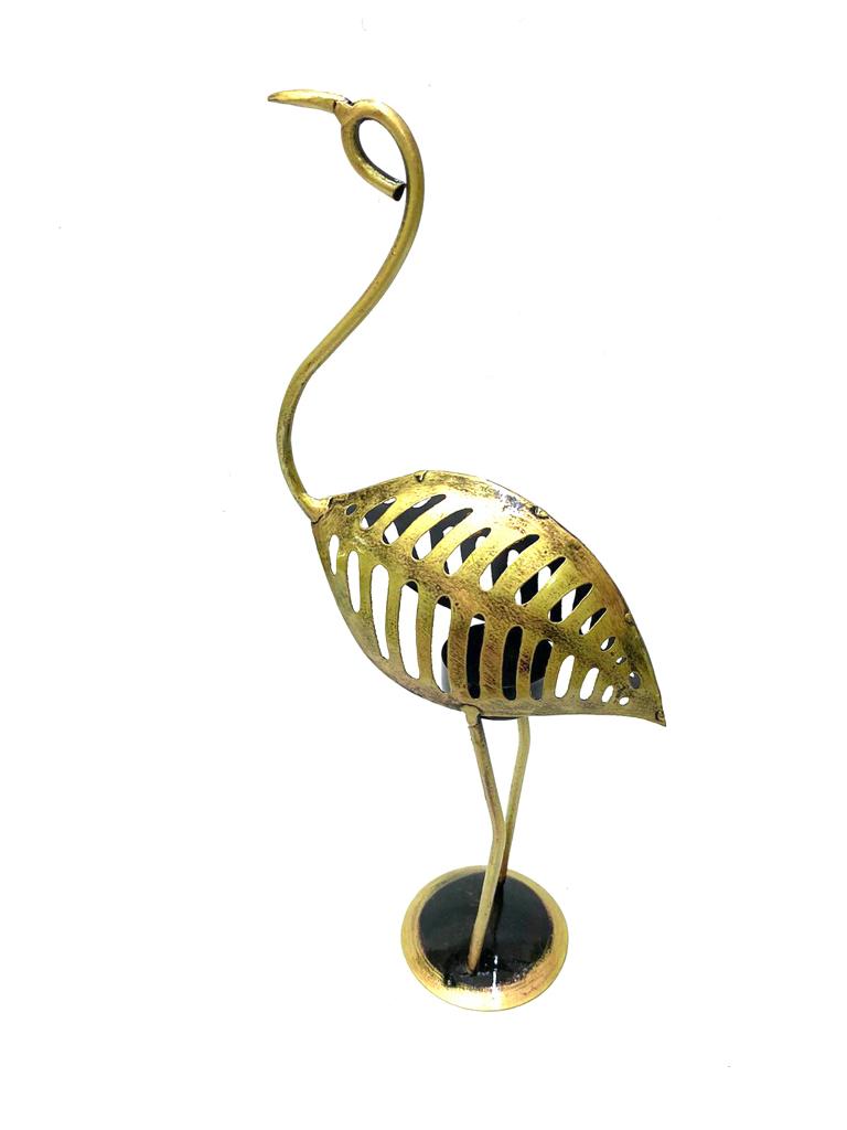 Graceful Crane Tea Light Holder Metal Handcrafted New Introduction By Tamrapatra