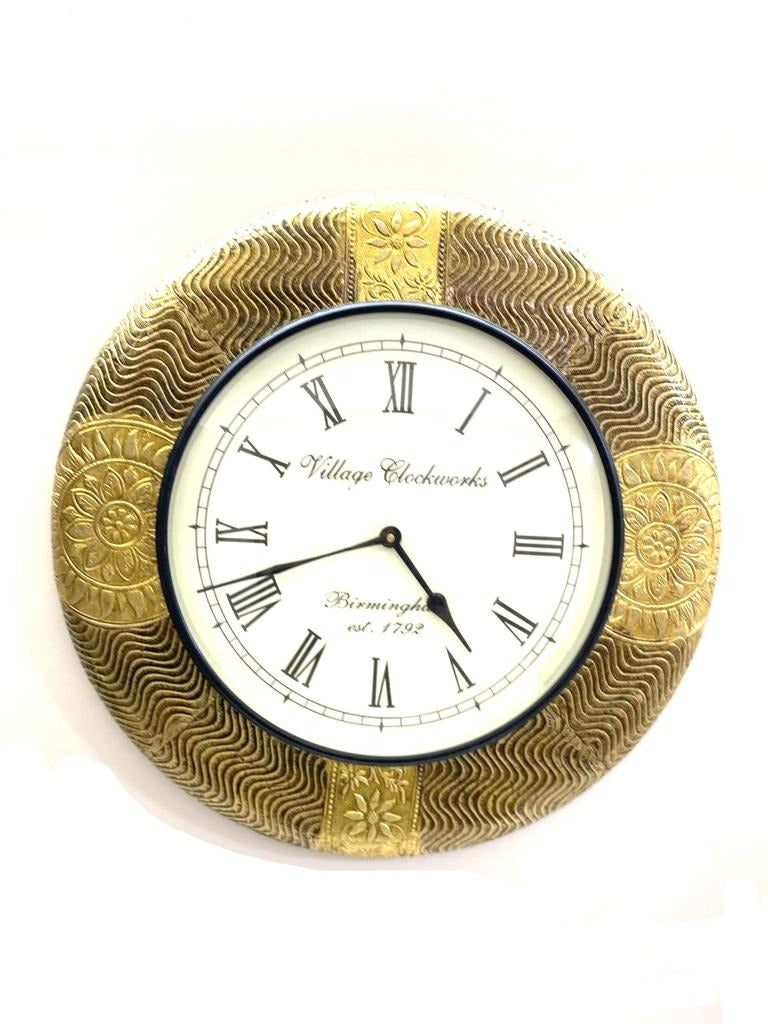 Metal & Wood Fusion Metal Clocks In Various Striking Design From Tamrapatra