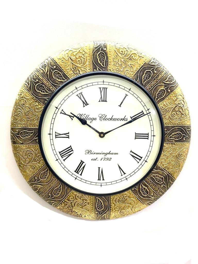 Metal & Wood Fusion Metal Clocks In Various Striking Design From Tamrapatra