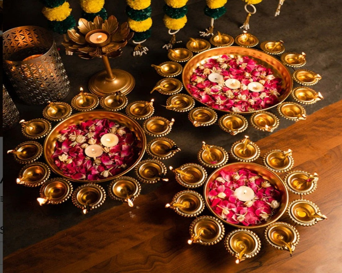 Diya Metal Stand For Flower Entrance Decoration In Various Size From Tamrapatra