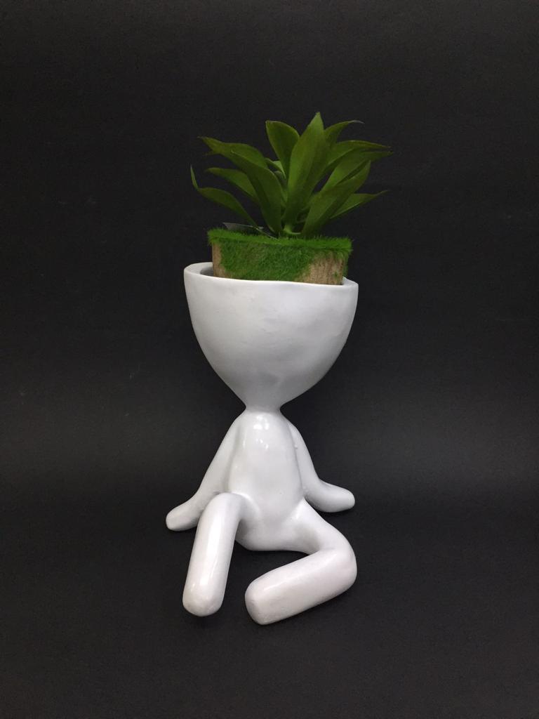 White Human Figure Planters Stylish Exclusive Range Available At Tamrapatra
