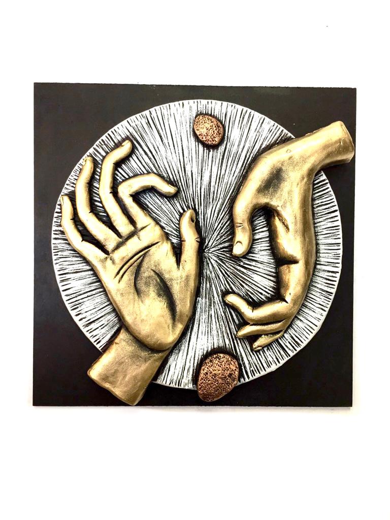 Shades Of White Gold Hand Gestures Spiritual Artwork Mudra Art Tamrapatra
