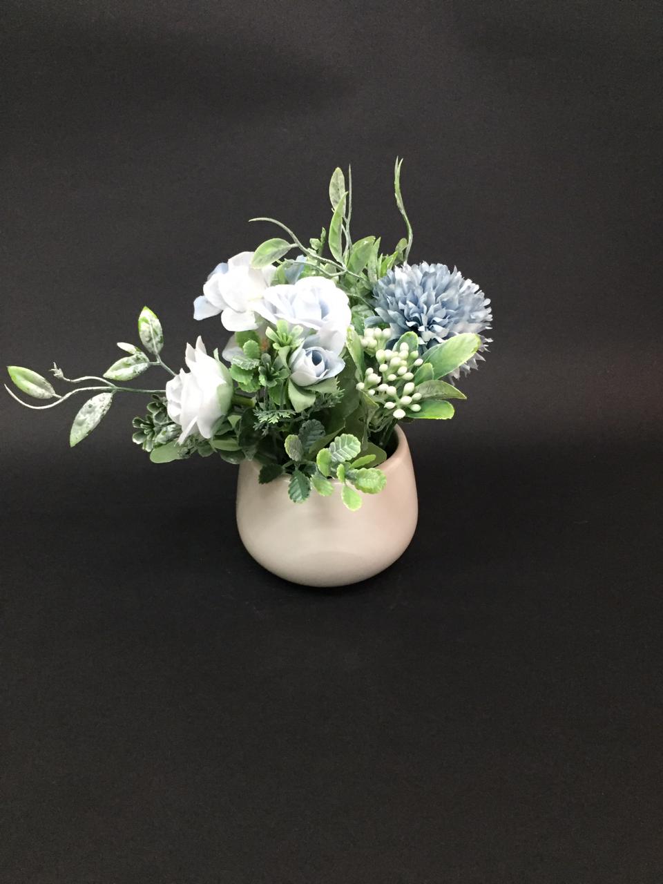 Glossy White Ceramic Pot Flower & Plant Indoor Decoration New By Tamrpatra