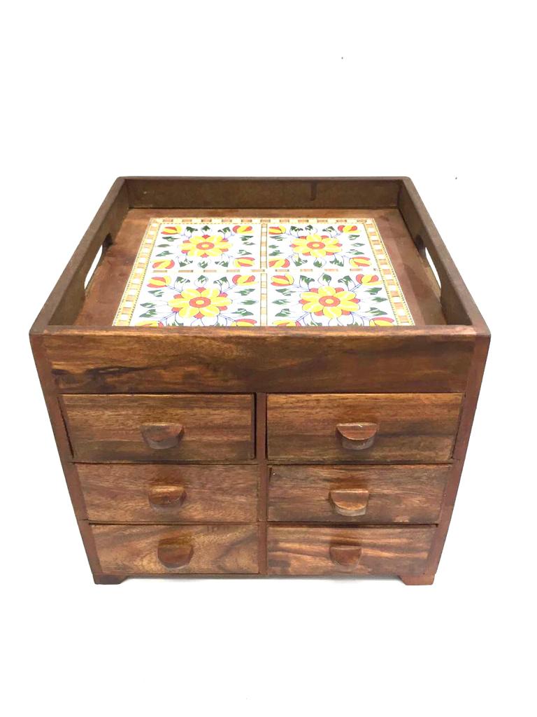 Wooden Try Platters Serving For Dinning Table With Storage From Tamrapatra