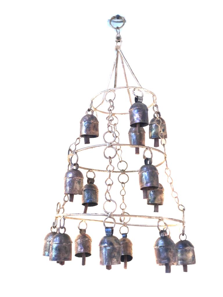 16 Bell Chime Hanging Ringing Melodious Tunes Iron Copper Art Tamrapatra