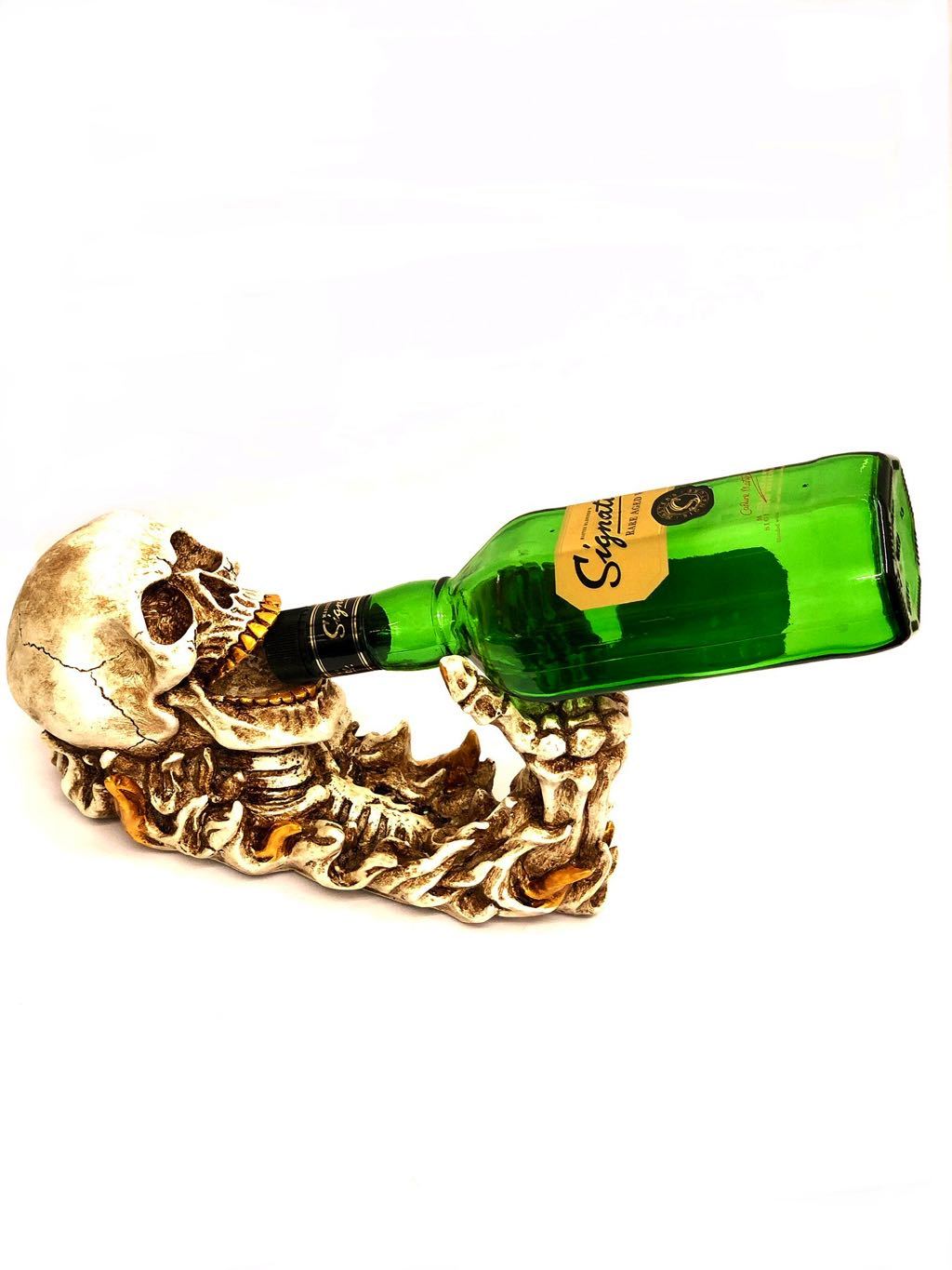 Skull Decor Bottle Holder Rare Master Showpiece Resin Art & Crafts By Tamrapatra