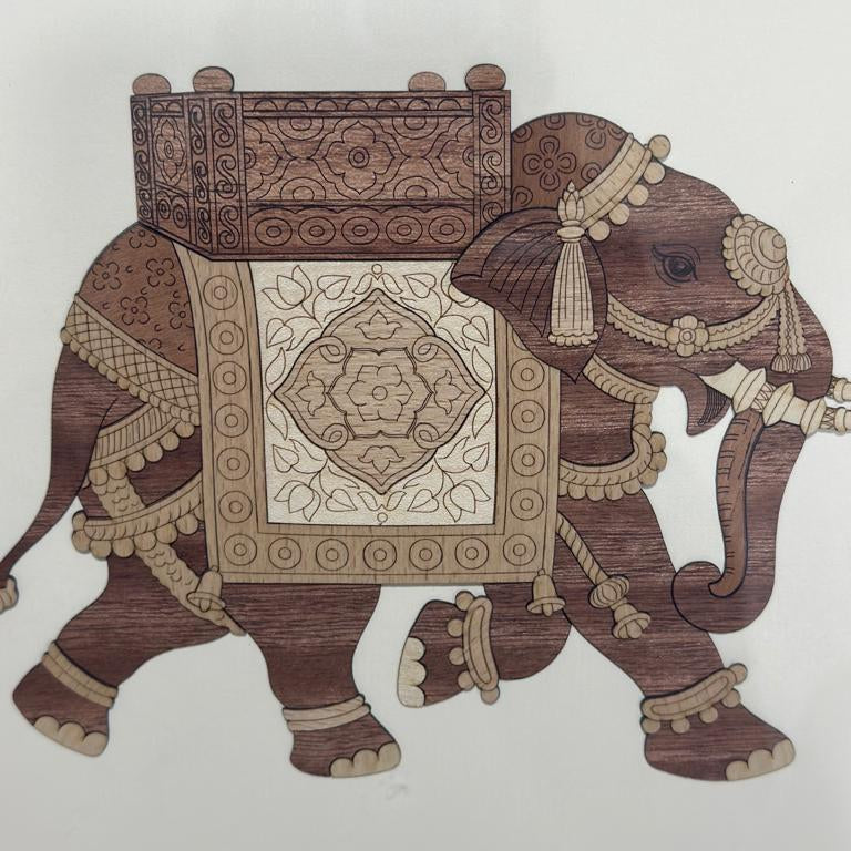 Unique Creation Of Elephant On Wood Unusual Expertise Crafts Frames By Tamrapatra