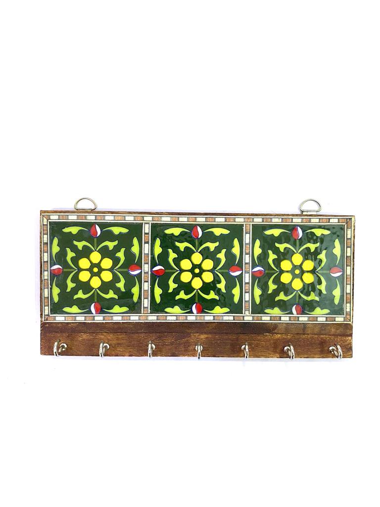 Blue Pottery Tiles Key Holder In Eccentric Designs Exclusive Art From Tamrapatra