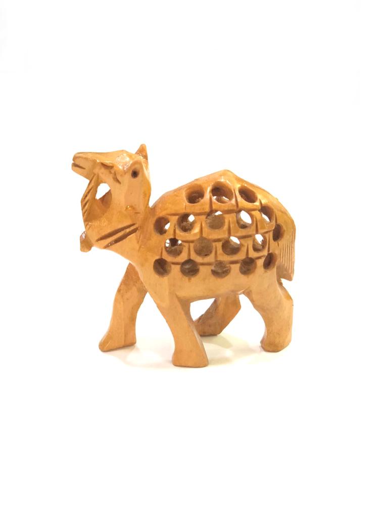 Detailed Handcrafted Wooden Animal Collection Camel Souvenir Gift Tamrapatra