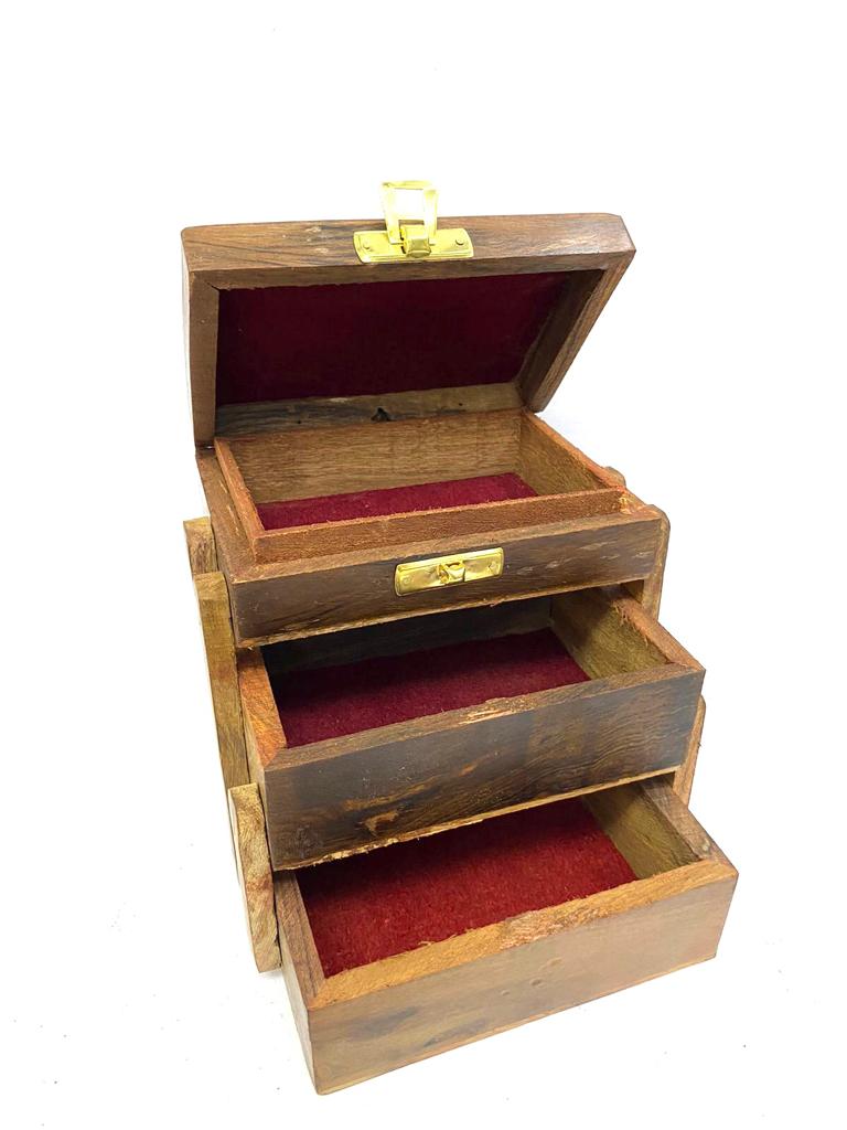 Wooden Carving Storage Box Jewelry Unique Way To Showcase By Tamrapatra