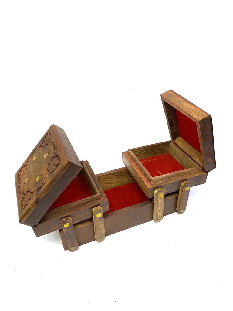 Wooden Carving Storage Box Jewelry Unique Way To Showcase By Tamrapatra