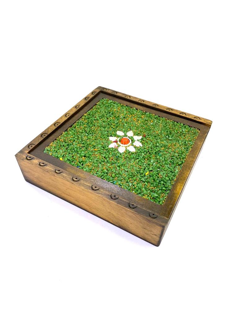 Sliding Jewelry Box Storage With Stone Decoration On Top Exclusively At Tamrapatra
