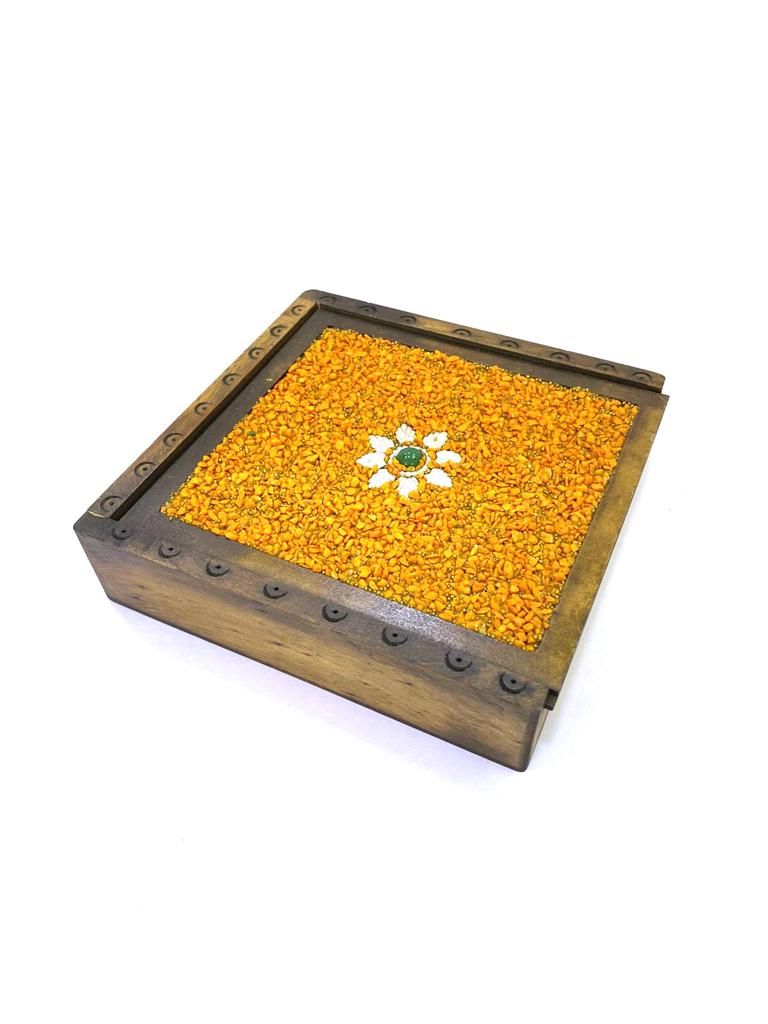 Sliding Jewelry Box Storage With Stone Decoration On Top Exclusively At Tamrapatra
