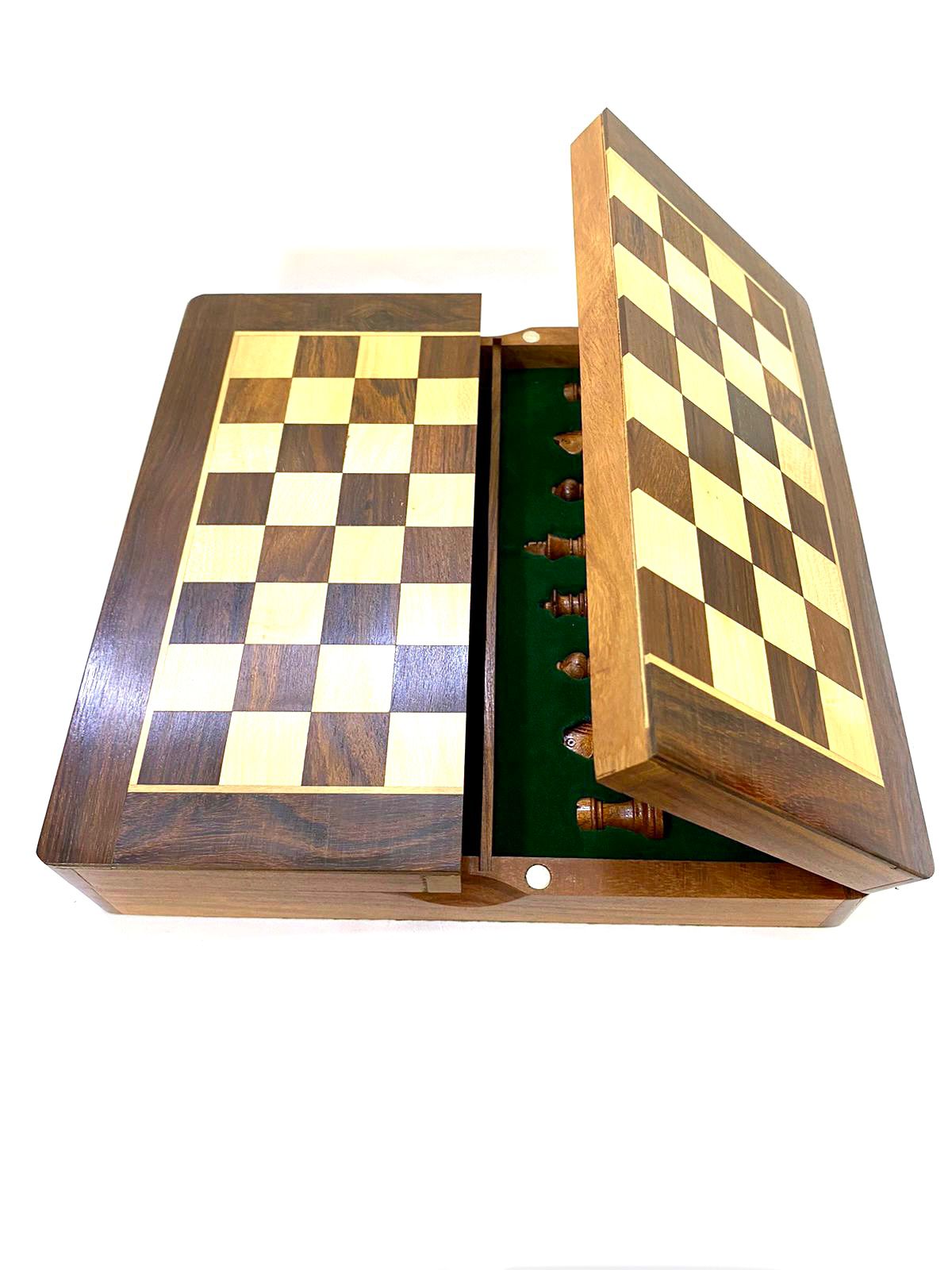 Travel Chess Wooden Carved Pieces Handcrafted Games By Tamrapatra