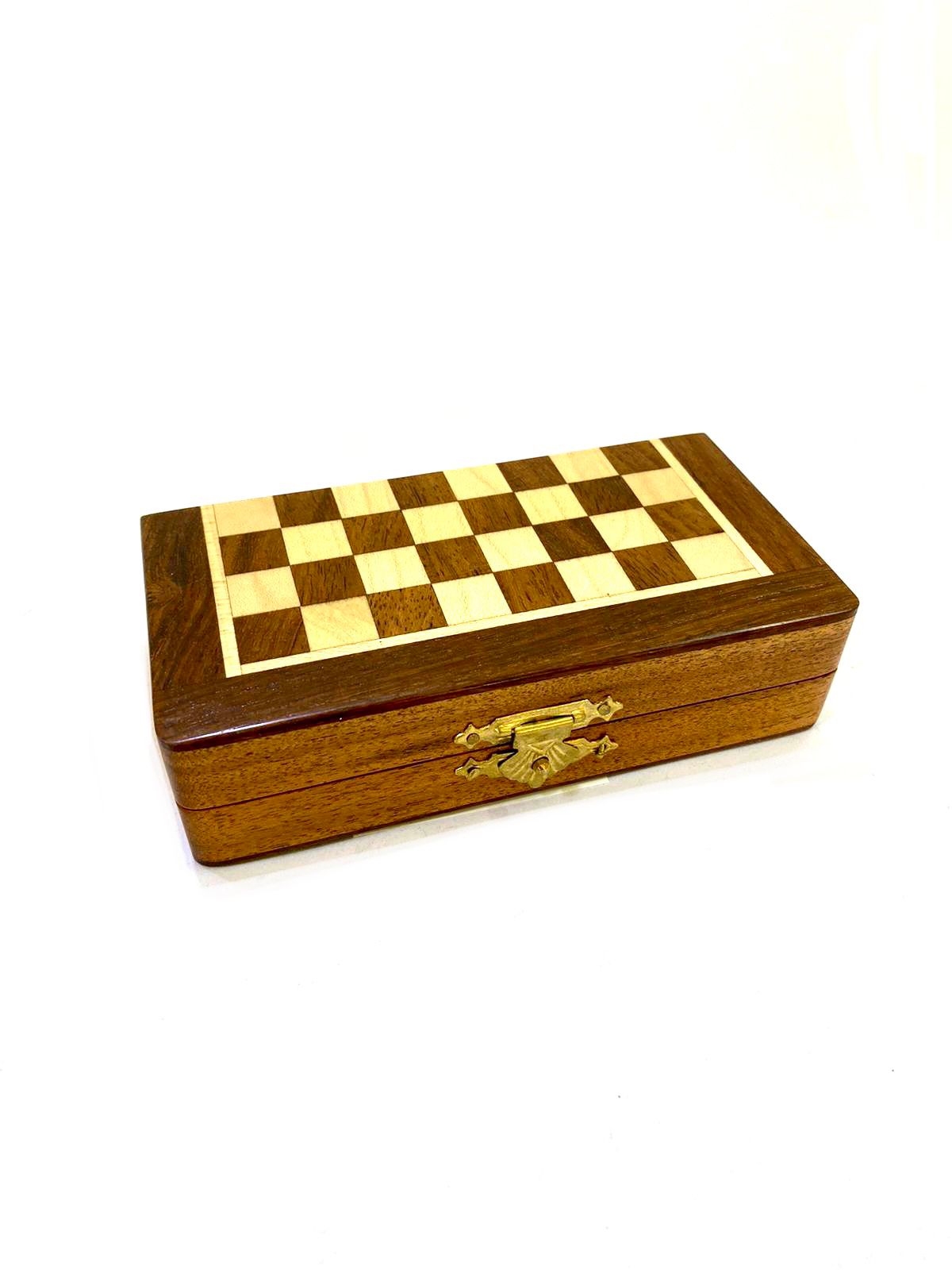Travel Chess Wooden Carved Pieces Handcrafted Games By Tamrapatra