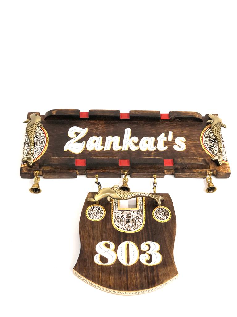 Premium Double Style Name Plate Combined Brass Fish Handles By Tamrapatra - Tamrapatra