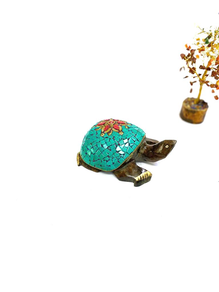 Wooden Tortoise In New Designs With Gemstones Handcrafted By Tamrapatra