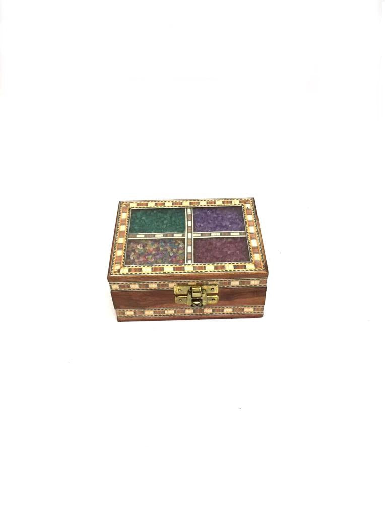 Designer Gemstone Jewelry Wooden Storage Box Beautiful Gifts By Tamrapatra