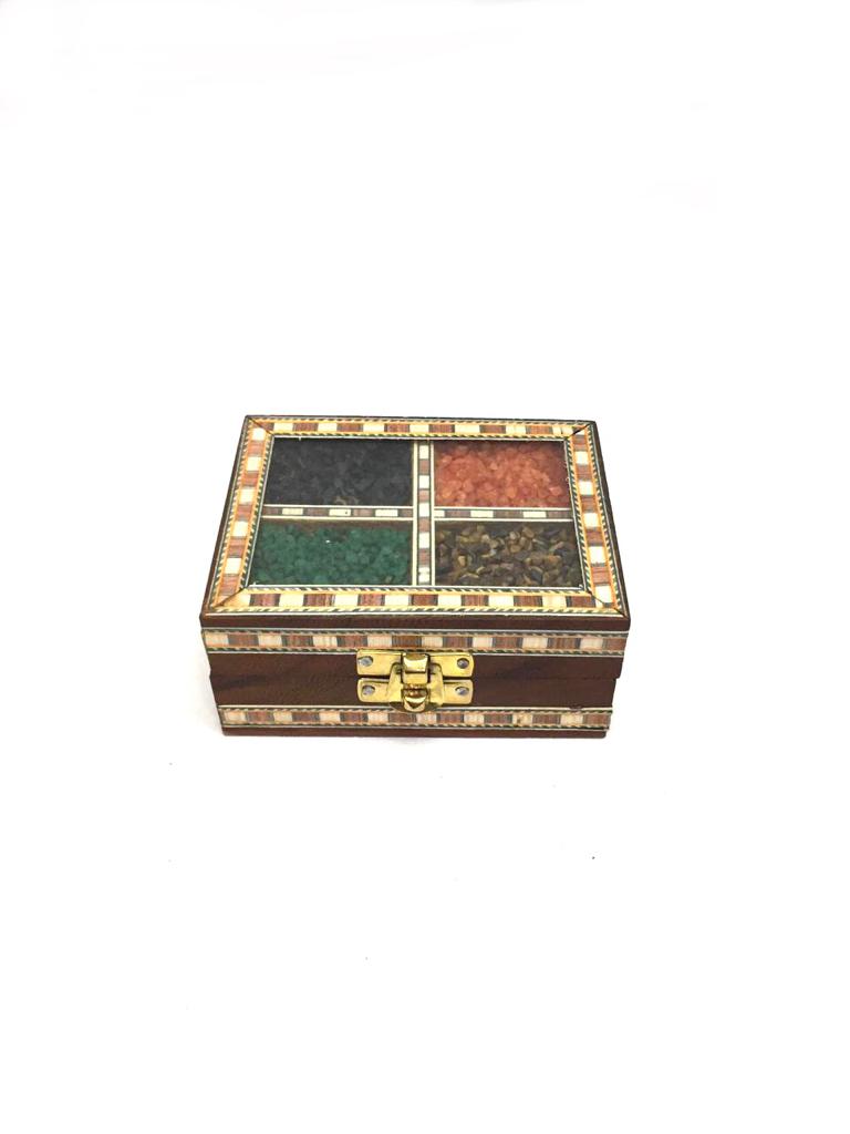 Designer Gemstone Jewelry Wooden Storage Box Beautiful Gifts By Tamrapatra