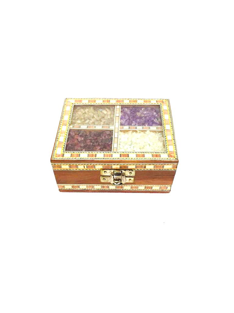 Designer Gemstone Jewelry Wooden Storage Box Beautiful Gifts By Tamrapatra