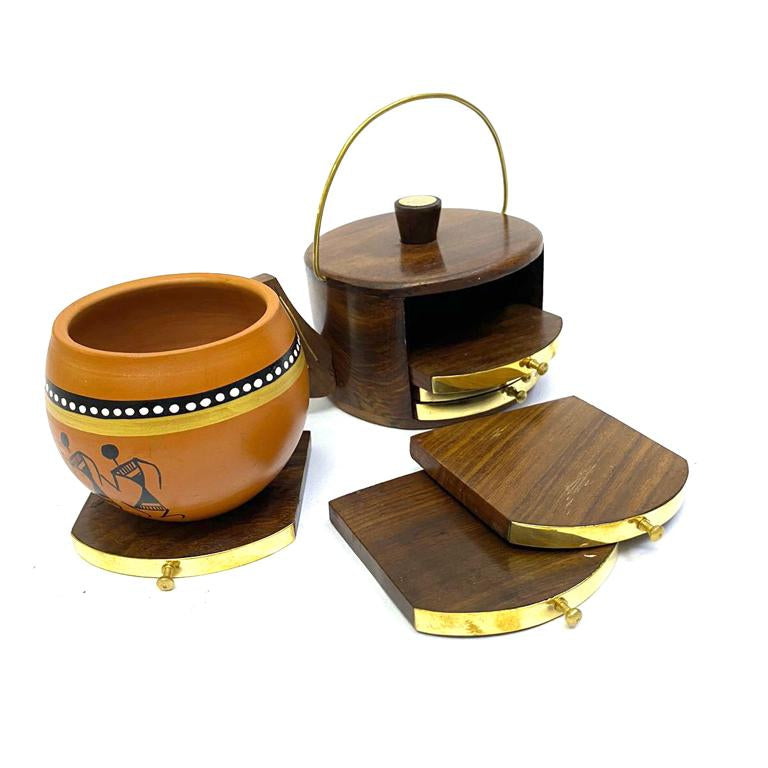 Wooden Kettle Tea Coasters Fashionable Kitchen Accessories From Tamrapatra - Tamrapatra