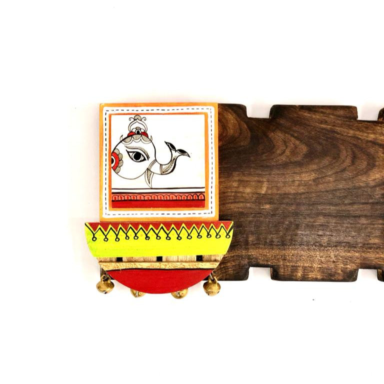 Wooden Name Plate Motifs Hand Painted Styled With Ghungroo Now By Tamrapatra