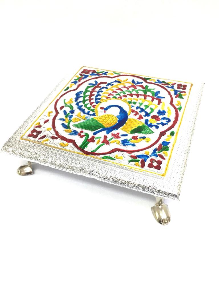 Bajoth Silver Oxidized With Metal Legs For Gifting Various Size By Tamrapatra