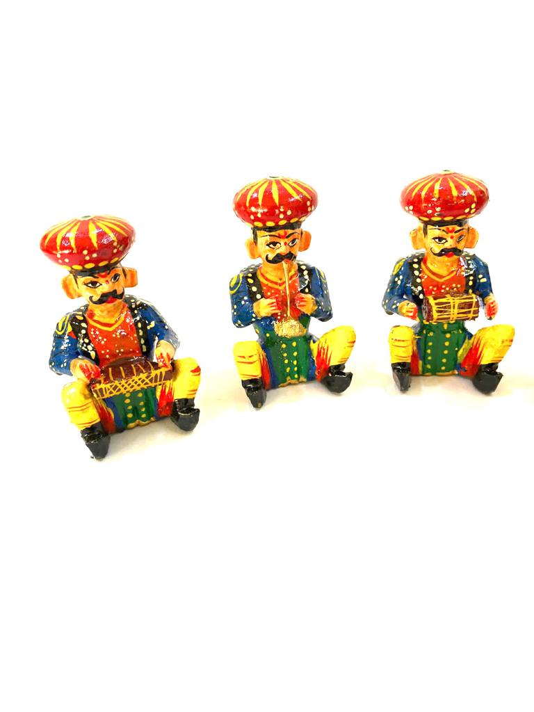 Wooden Musicians Set Of 6 Interior Decoration Hand Painted Collection Tamrapatra