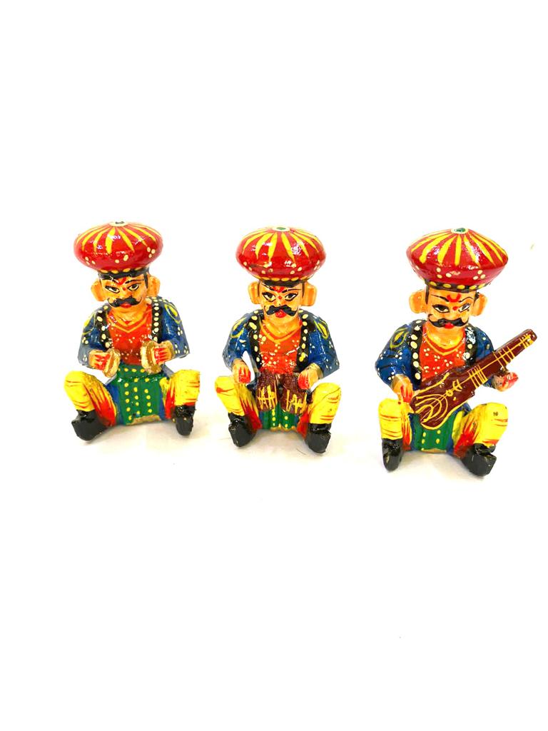 Wooden Musicians Set Of 6 Interior Decoration Hand Painted Collection Tamrapatra
