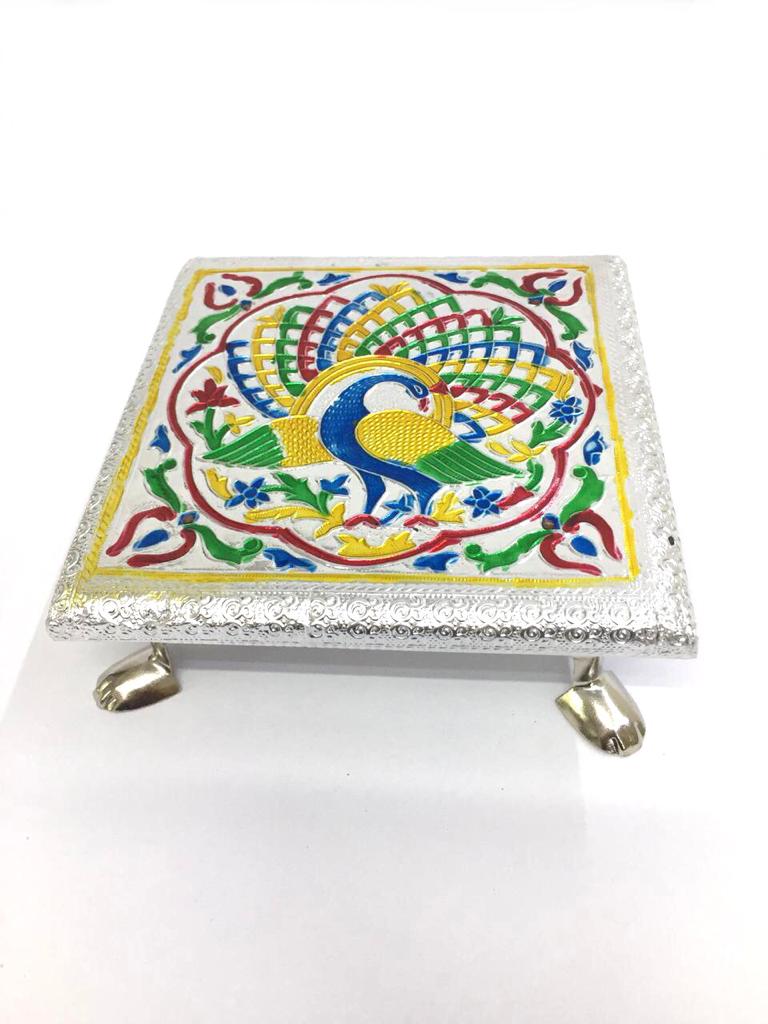 Bajoth Silver Oxidized With Metal Legs For Gifting Various Size By Tamrapatra