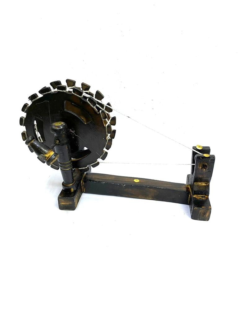 Wooden Gandhiji Charkha Antique Collection For Home Office Décor By Tamrapatra