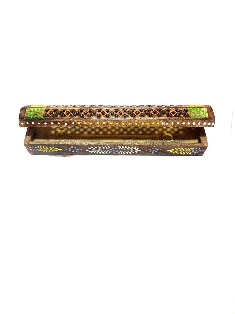 Incense Stick Holder Wooden Carving With Elephant Design From Tamrapatra