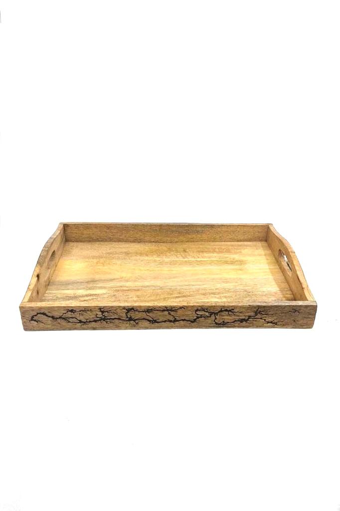 Wooden Tray Easy Carry Sleek Designs In Various Size Exclusive From Tamrapatra