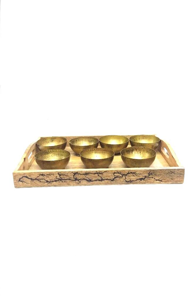 Wooden Tray Easy Carry Sleek Designs In Various Size Exclusive From Tamrapatra